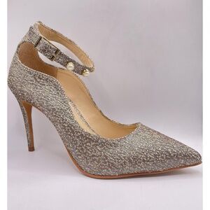 6.5M VINCE CAMUTO VC-JASSITA BRONZE WOMEN'S PUMP ANKLE STRAP PEARLS